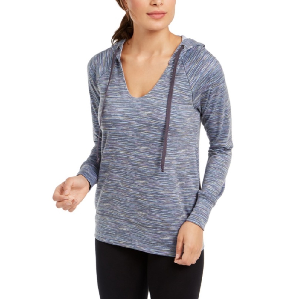 Ideology Women's Space-Dyed Hoodie Green Zinnia
